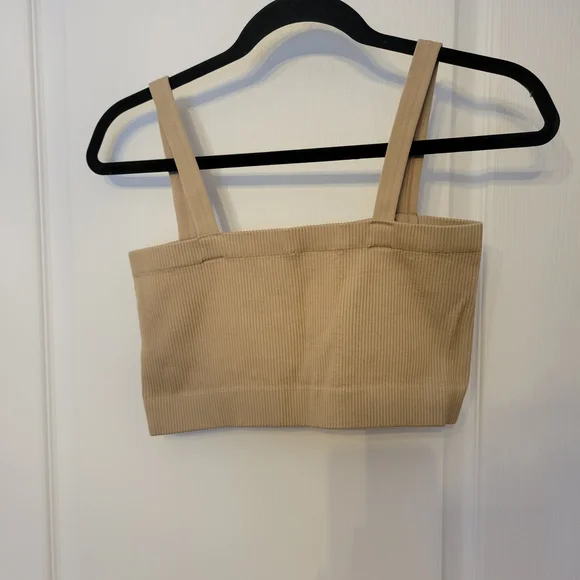 Dynamite Tan Ribbed Crop Top - Picture 1 of 1